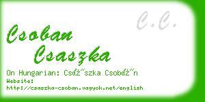 csoban csaszka business card